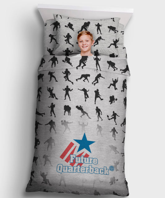 Future Quarterback Silhouette Kids Bedding Set - Single