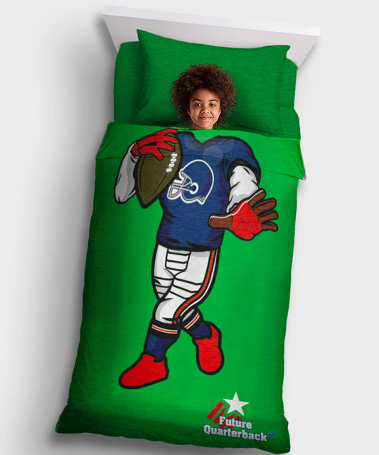 Kids Bedding Set - Single - Green - Future Quarterback