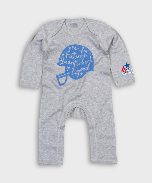 Future Quarterback Baby Rompersuit - Grey