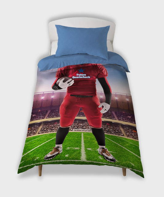 Photo Stadium Kids Bedding Set - Single - Blue - Future Quarterback