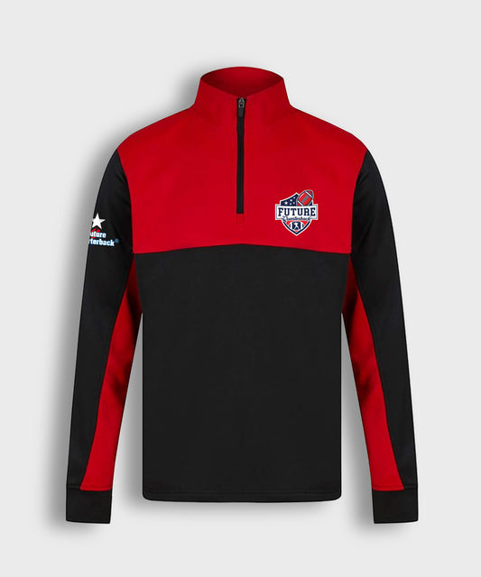 Quarter Zip Track Top - Royal Red/Black - Future Quarterback