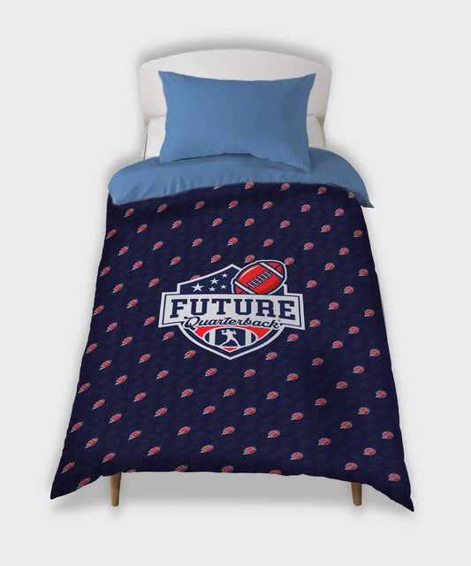 Shield Kids Bedding Set - Single - Navy - Future Quarterback