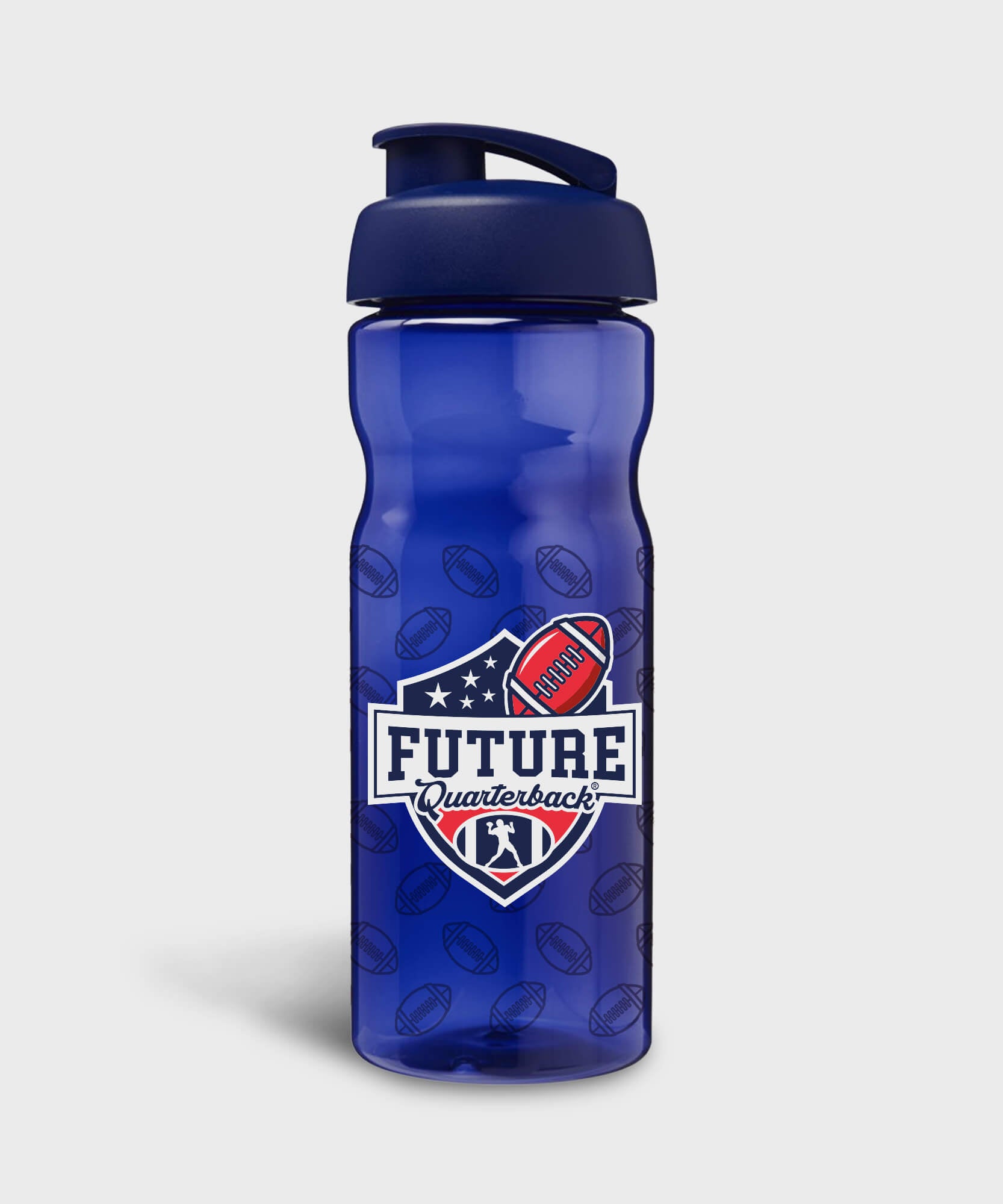 Plastic Sports Bottle - Blue - Future Quarterback